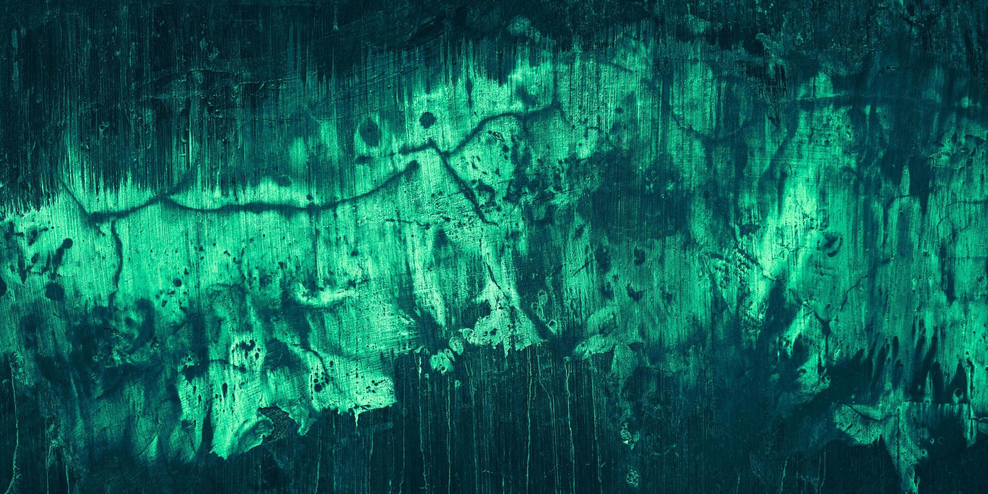 Texture abstract black green grunge wall background photo