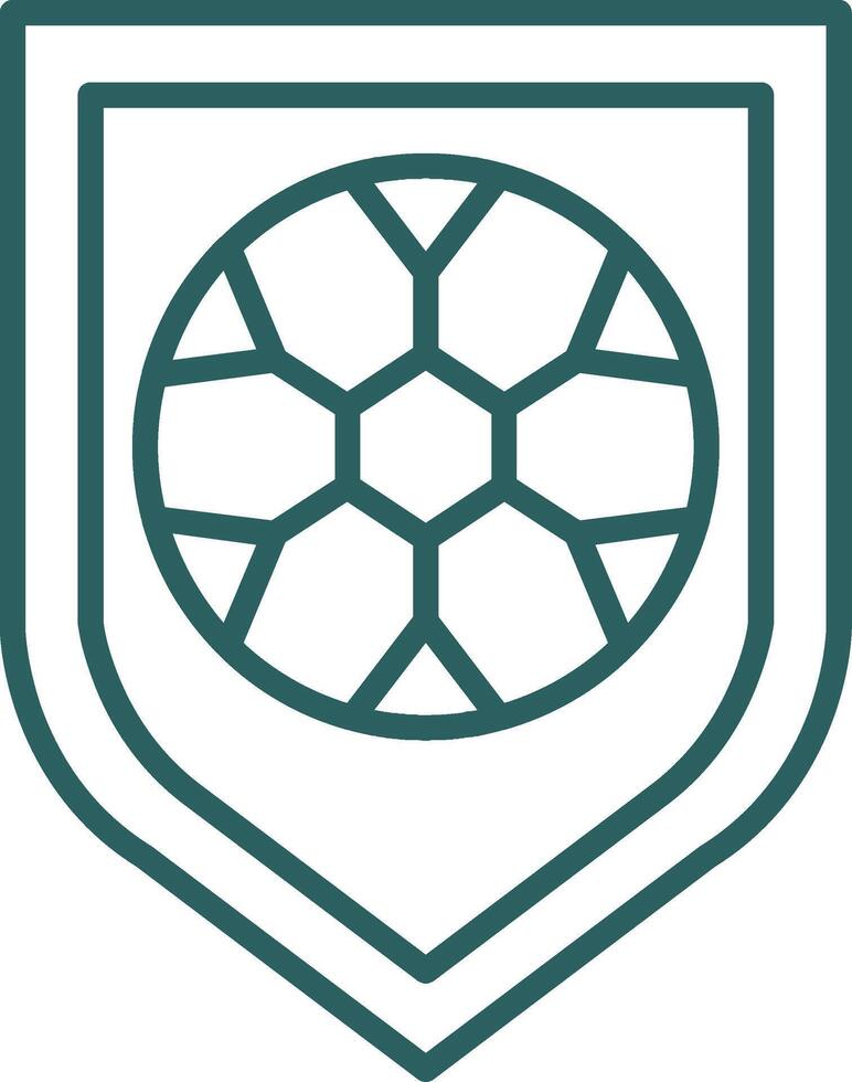 Football Badge Line Gradient Icon vector