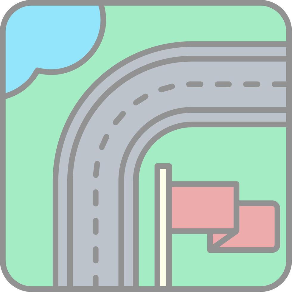 Destination Line Filled Light Icon vector