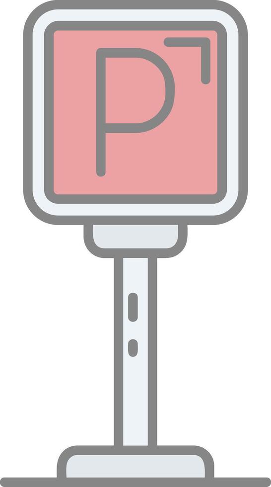 Parking Line Filled Light Icon vector