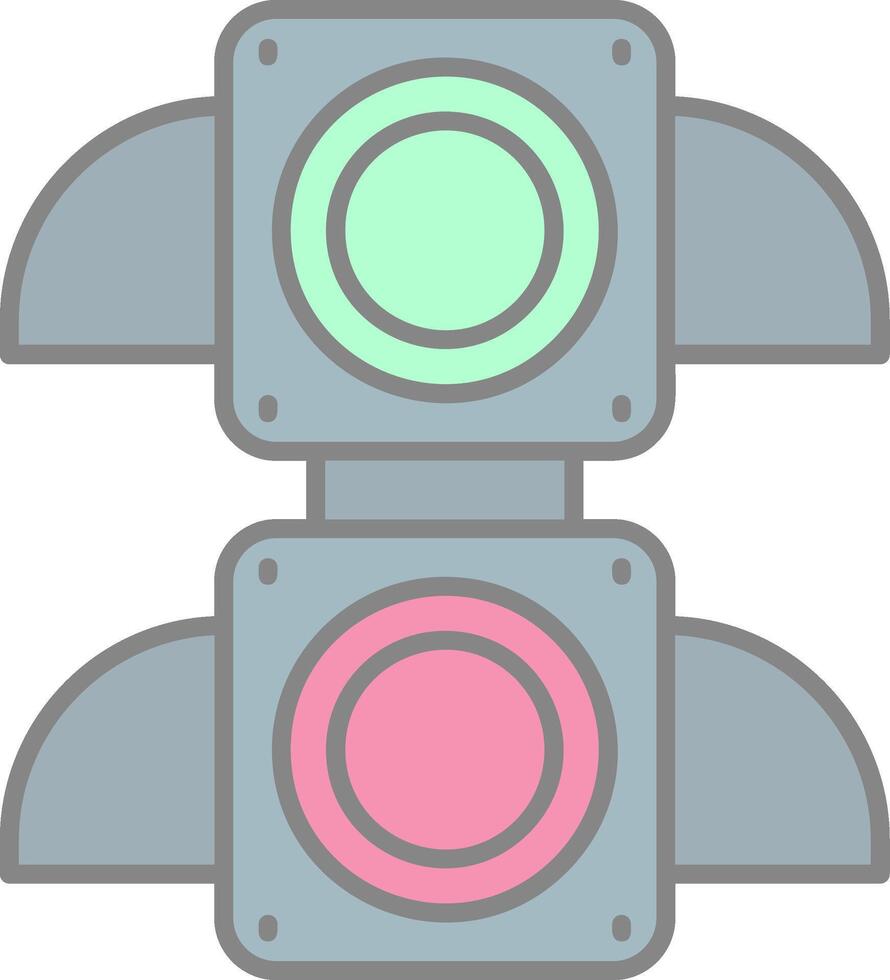 Traffic light Line Filled Light Icon vector