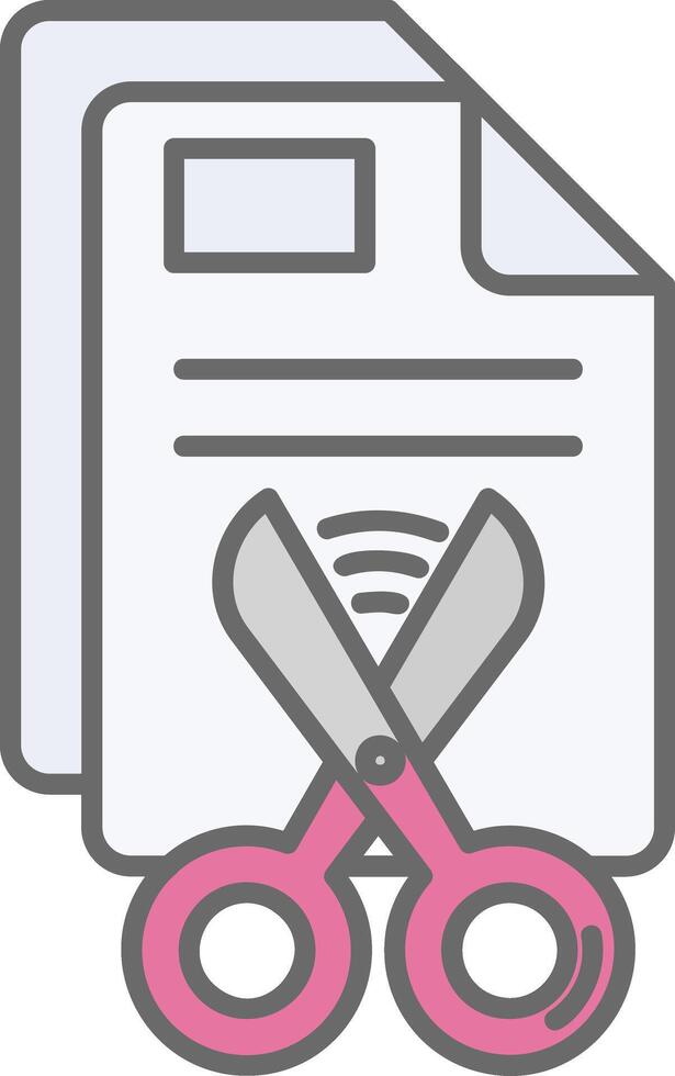 Cut Line Filled Light Icon vector