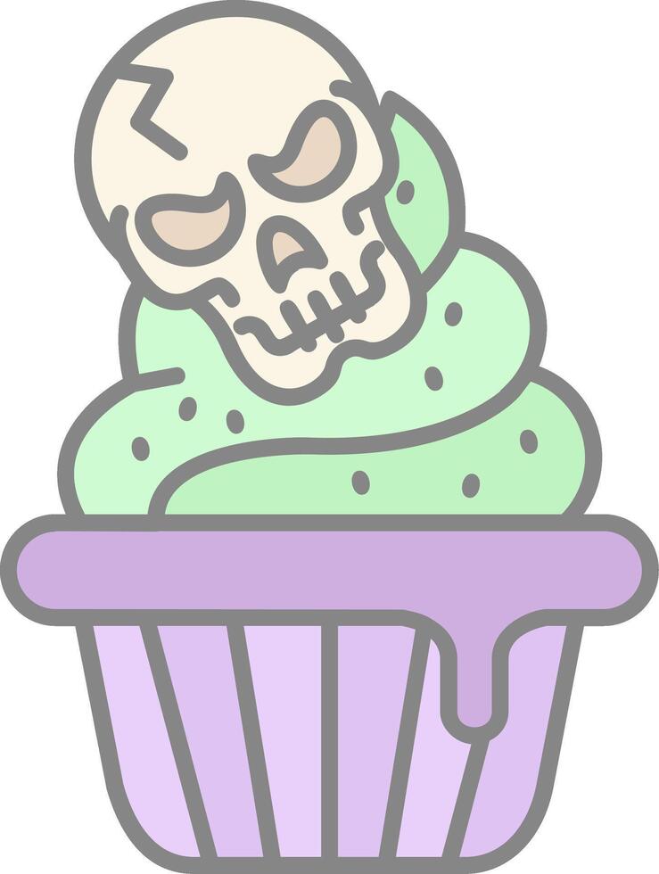 Cupcake Line Filled Light Icon vector