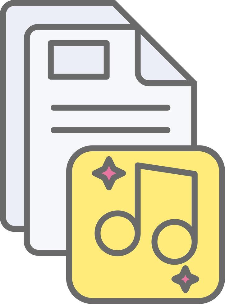 Music Line Filled Light Icon vector