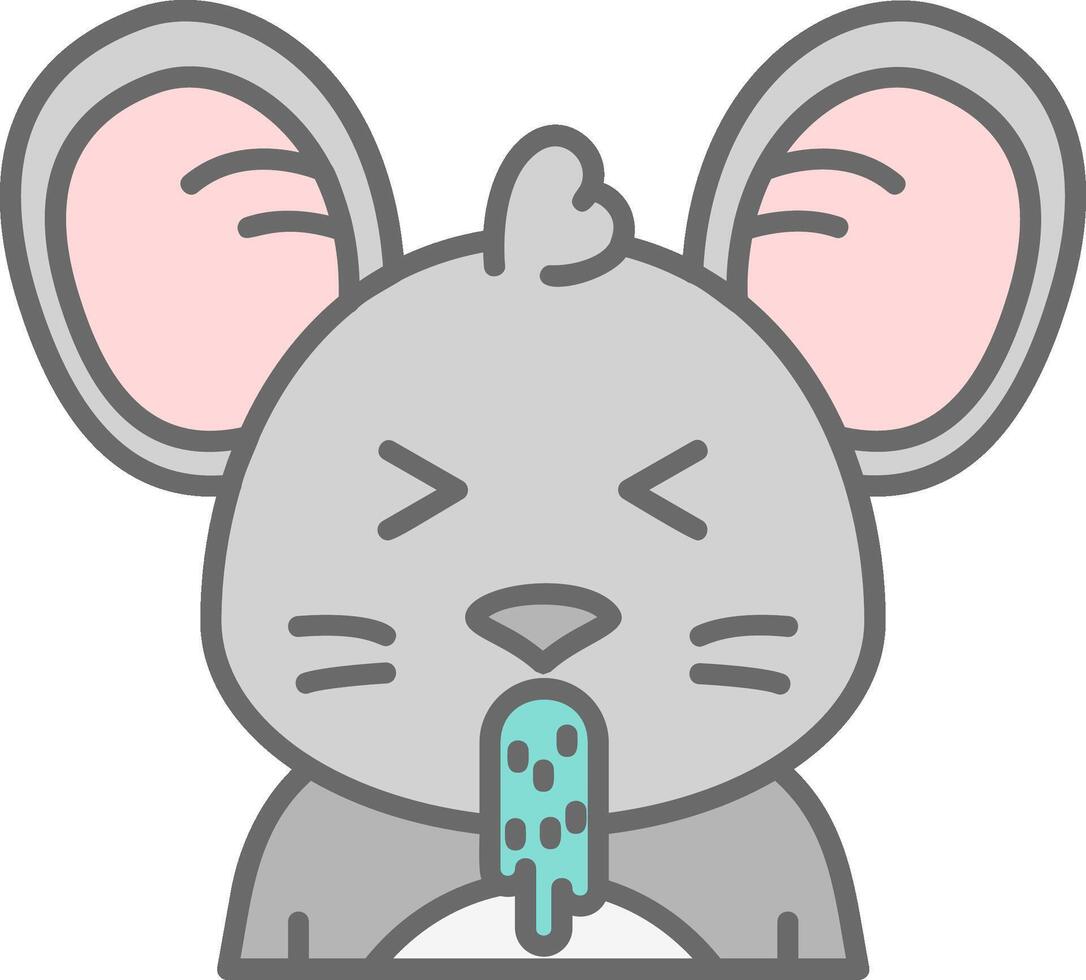 Vomit Line Filled Light Icon vector