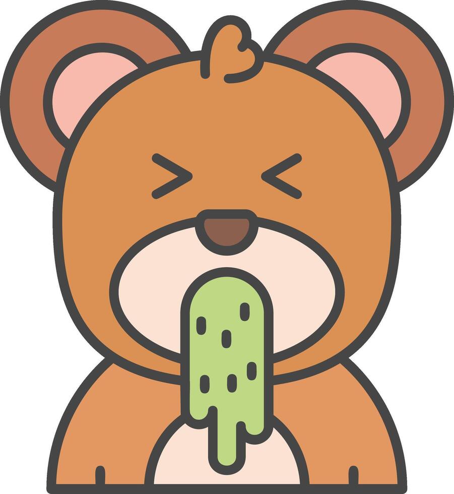 Vomit Line Filled Light Icon vector