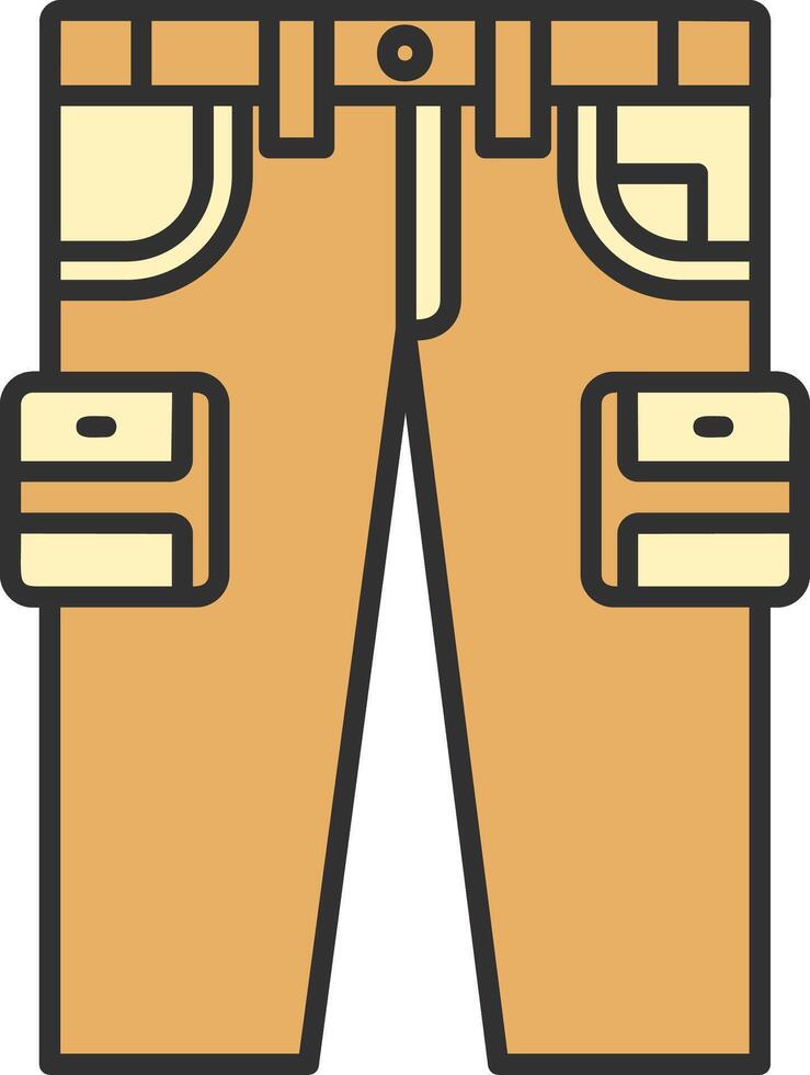 Cargo pants Line Filled Light Icon vector