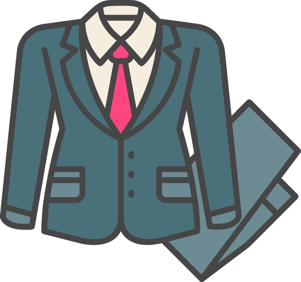Business suit Line Filled Light Icon vector