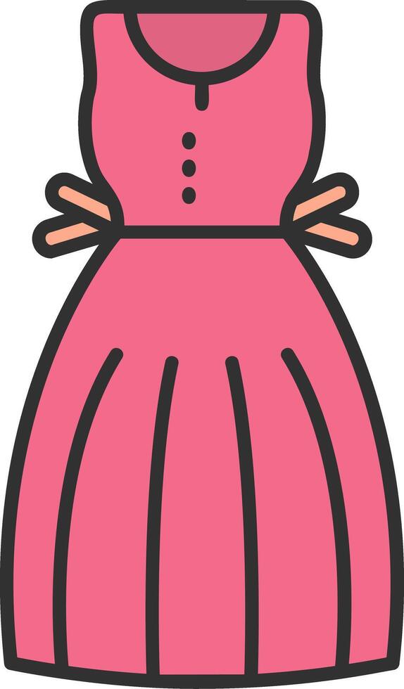 Sundress Line Filled Light Icon vector
