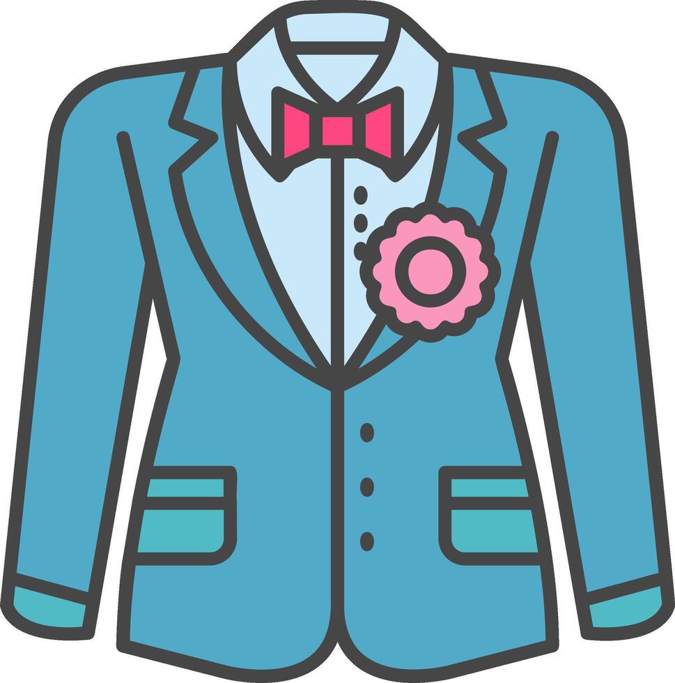 Groom suit Line Filled Light Icon vector