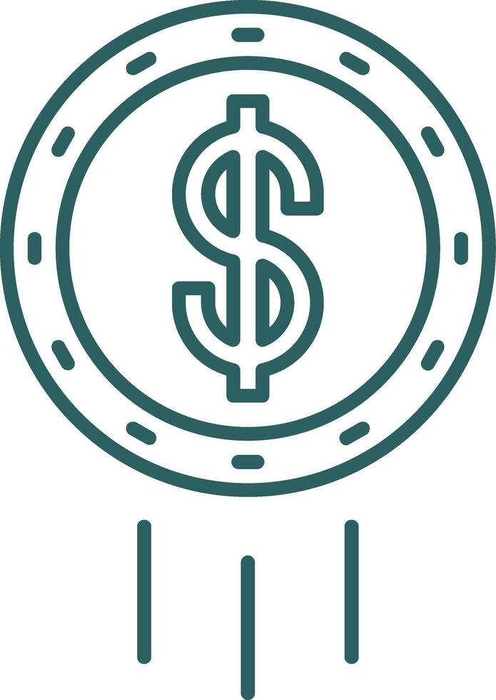 Dollar Coin Line Gradient Icon vector