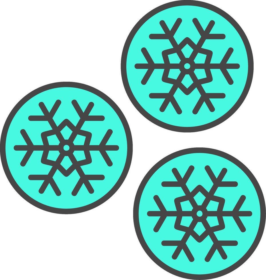 bola de nieve línea lleno ligero icono vector