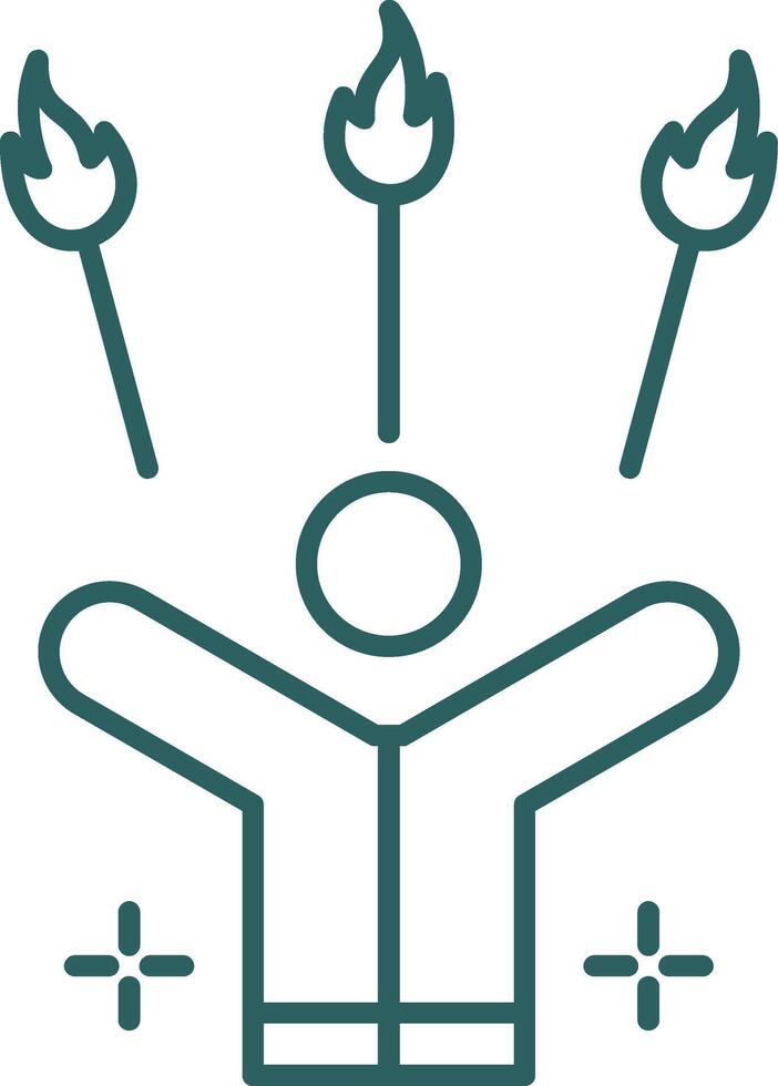 Juggling Fire Line Gradient Icon vector