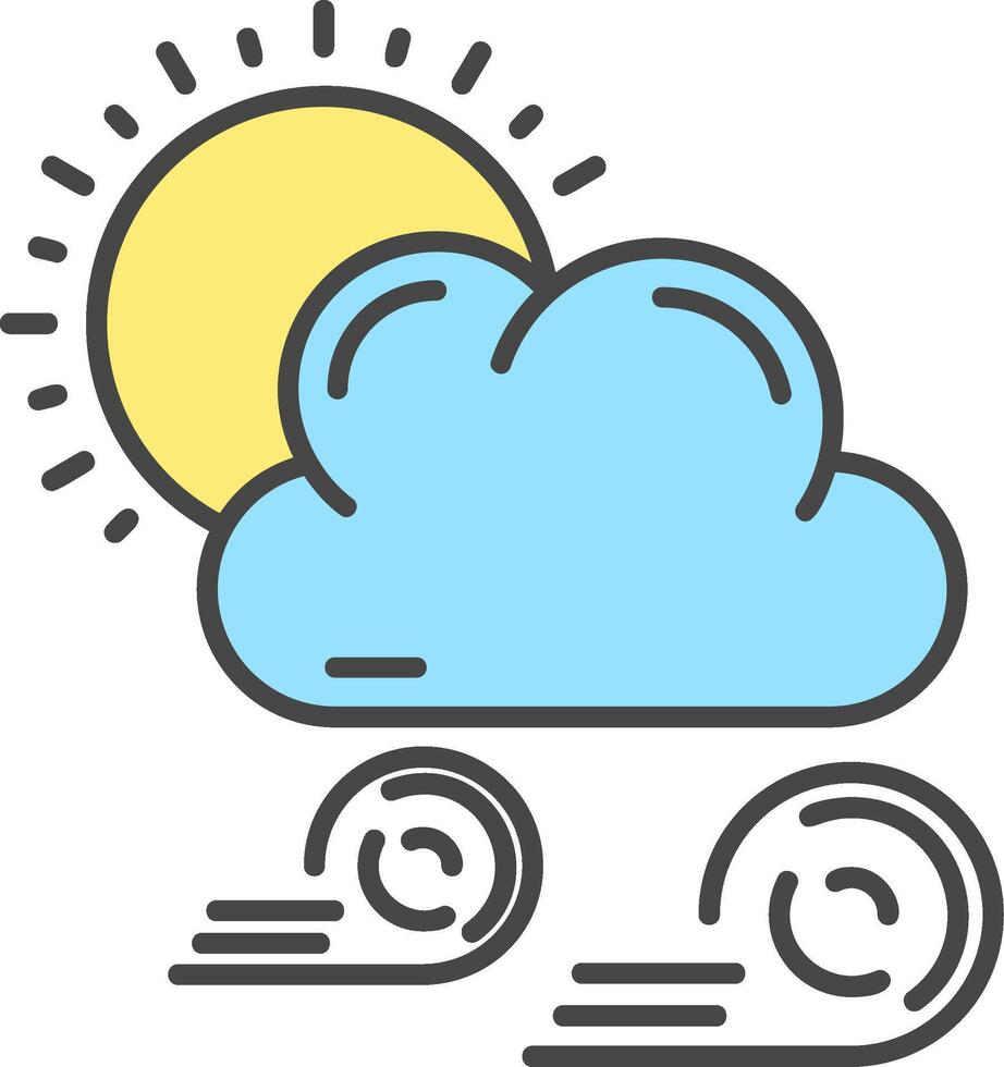 Weather Line Filled Light Icon vector