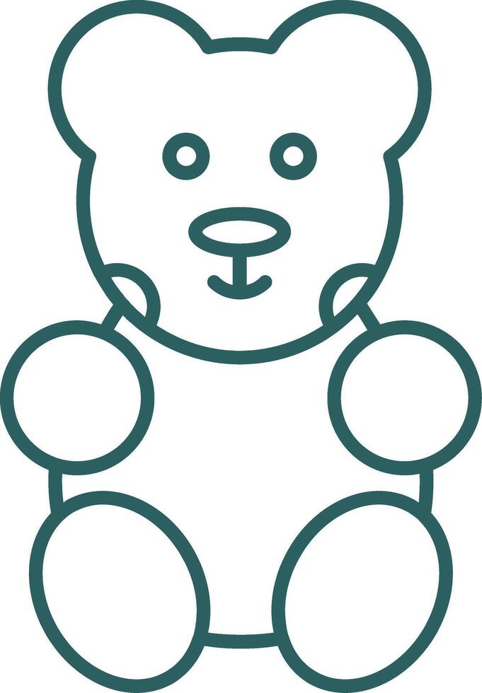 Bear Line Gradient Icon vector