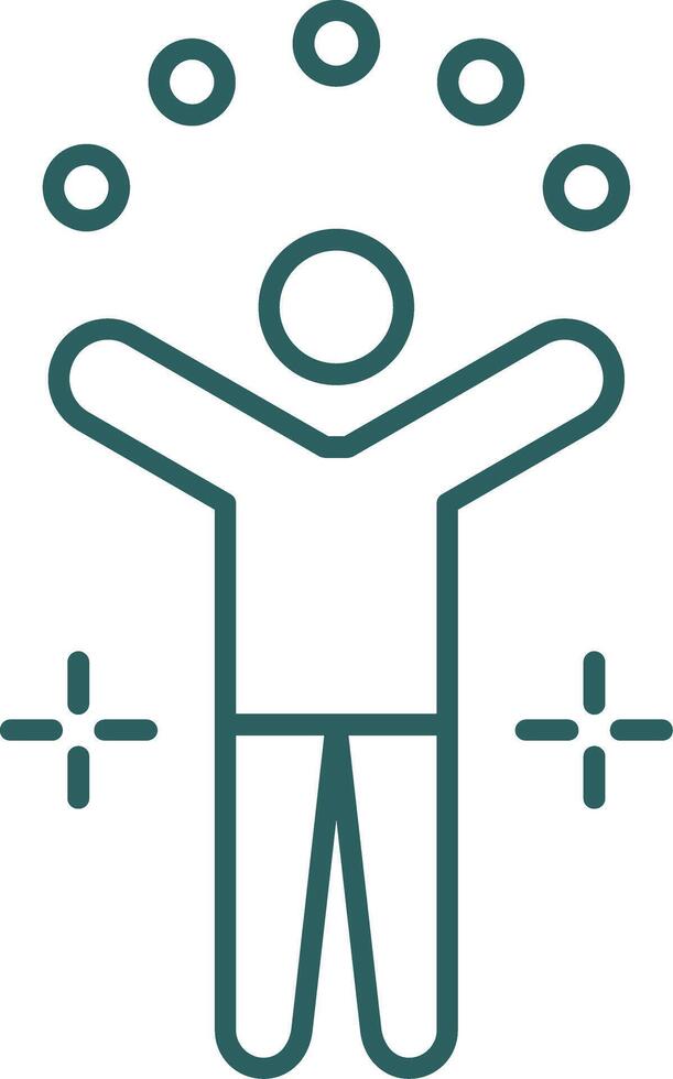 Juggling Ball Line Gradient Icon vector