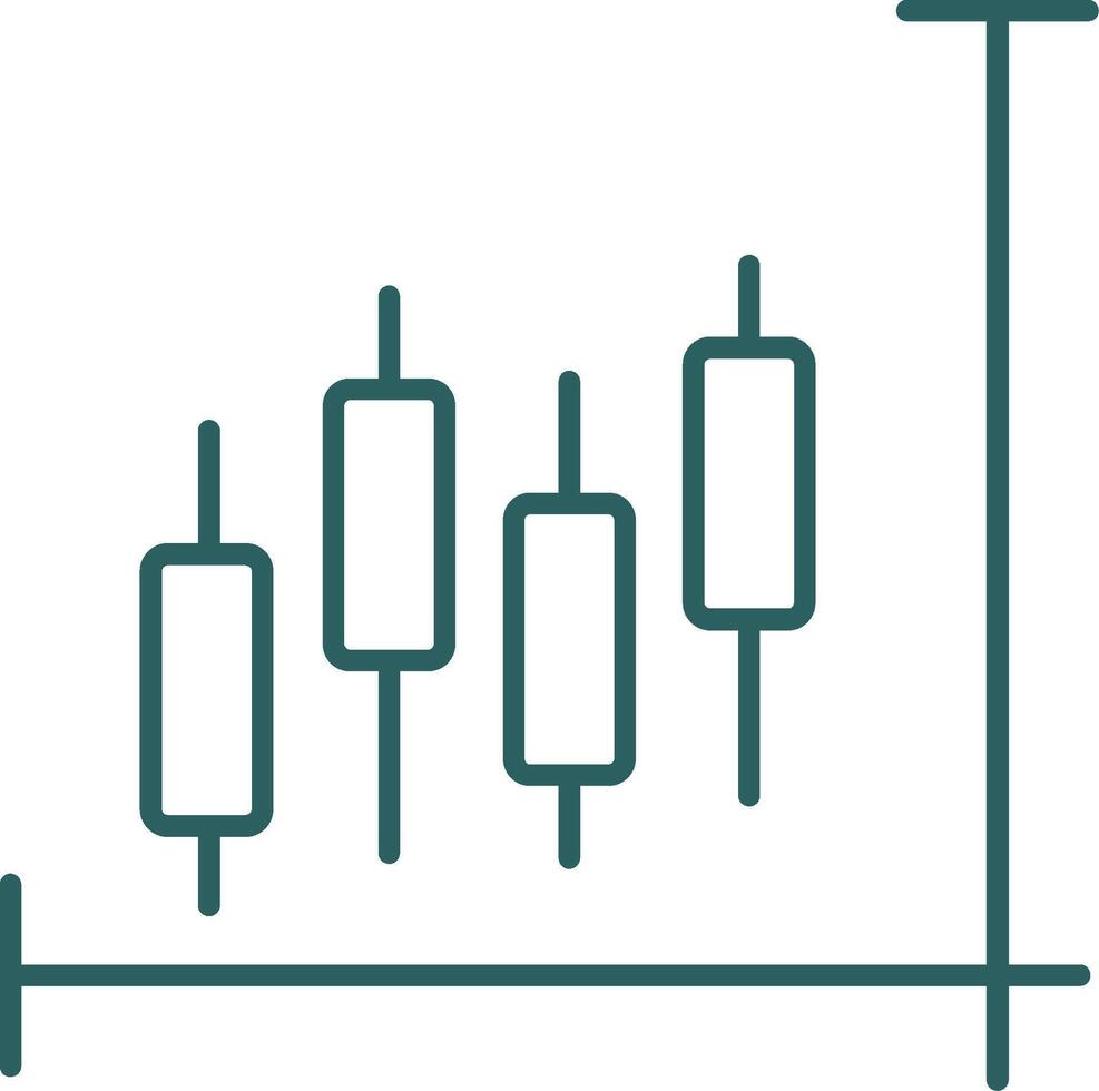 Stock Market Line Gradient Icon vector