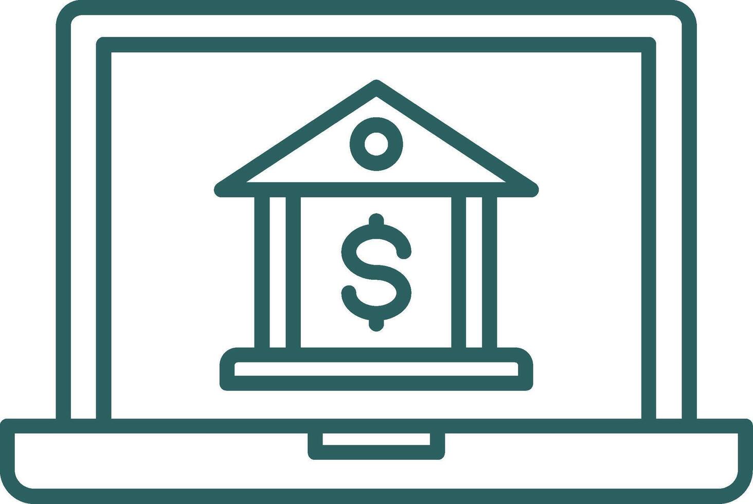 Online Banking Line Gradient Icon vector