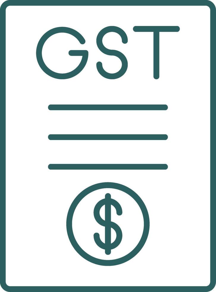 gst línea degradado icono vector