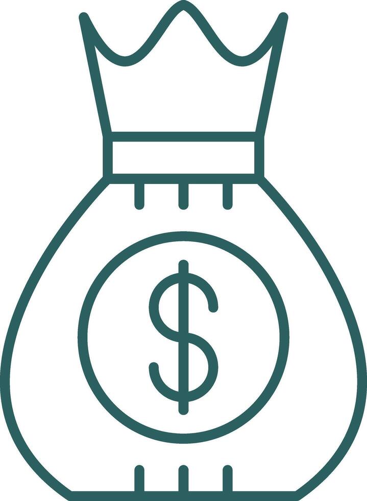 Dollar Sack Line Gradient Icon vector