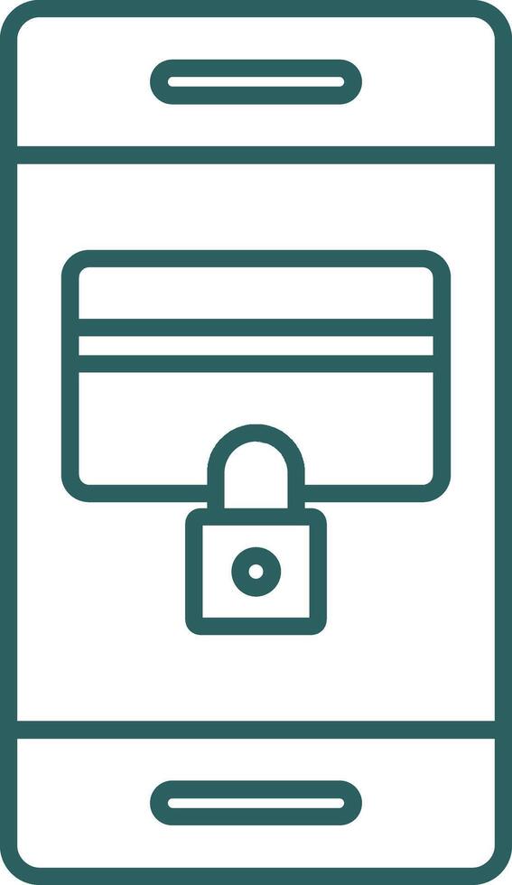 Secure Payment Line Gradient Icon vector
