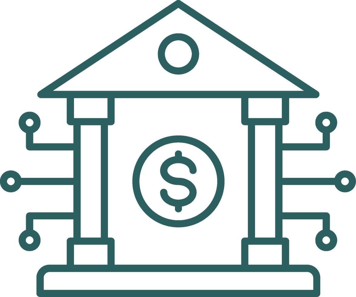 Banking System Line Gradient Icon vector