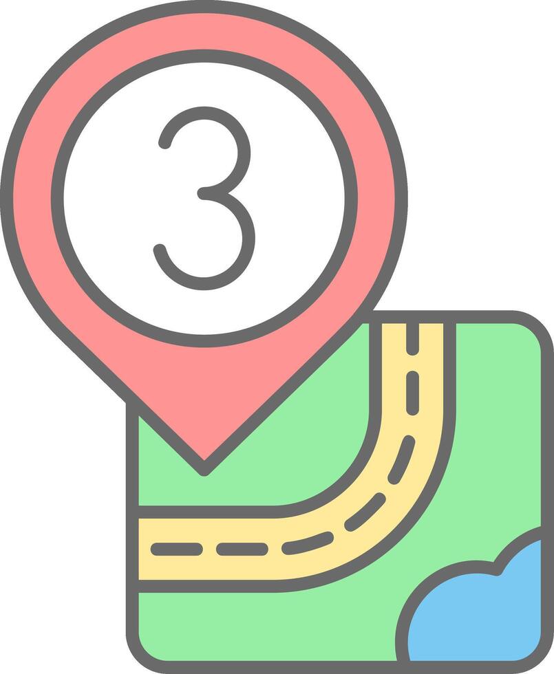 Three Line Filled Light Icon vector