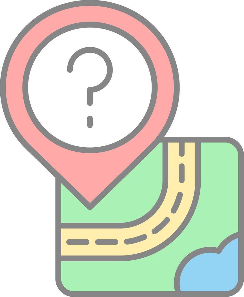 Question Line Filled Light Icon vector