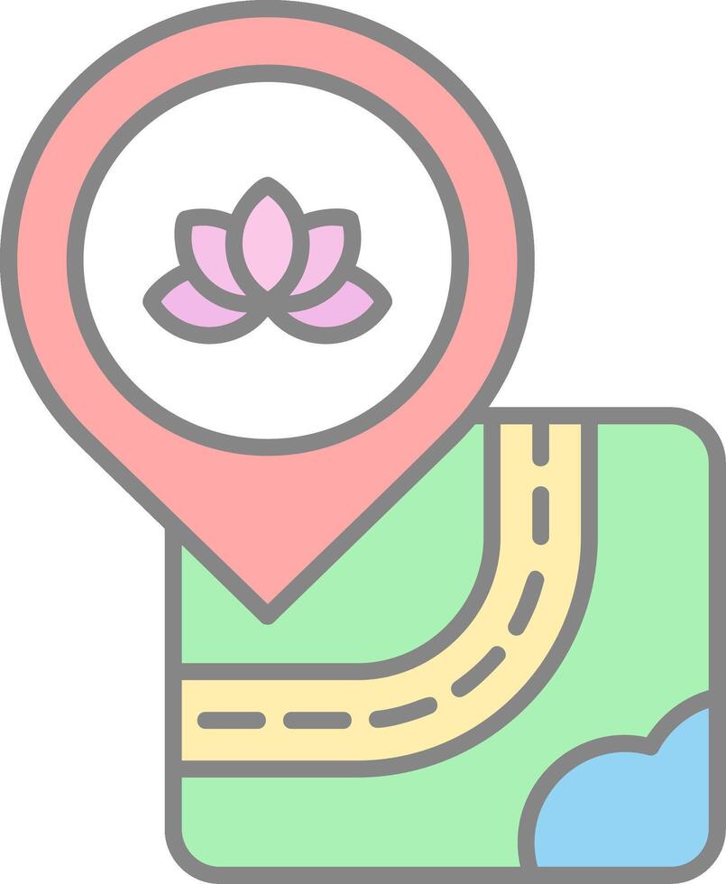 Meditation Line Filled Light Icon vector