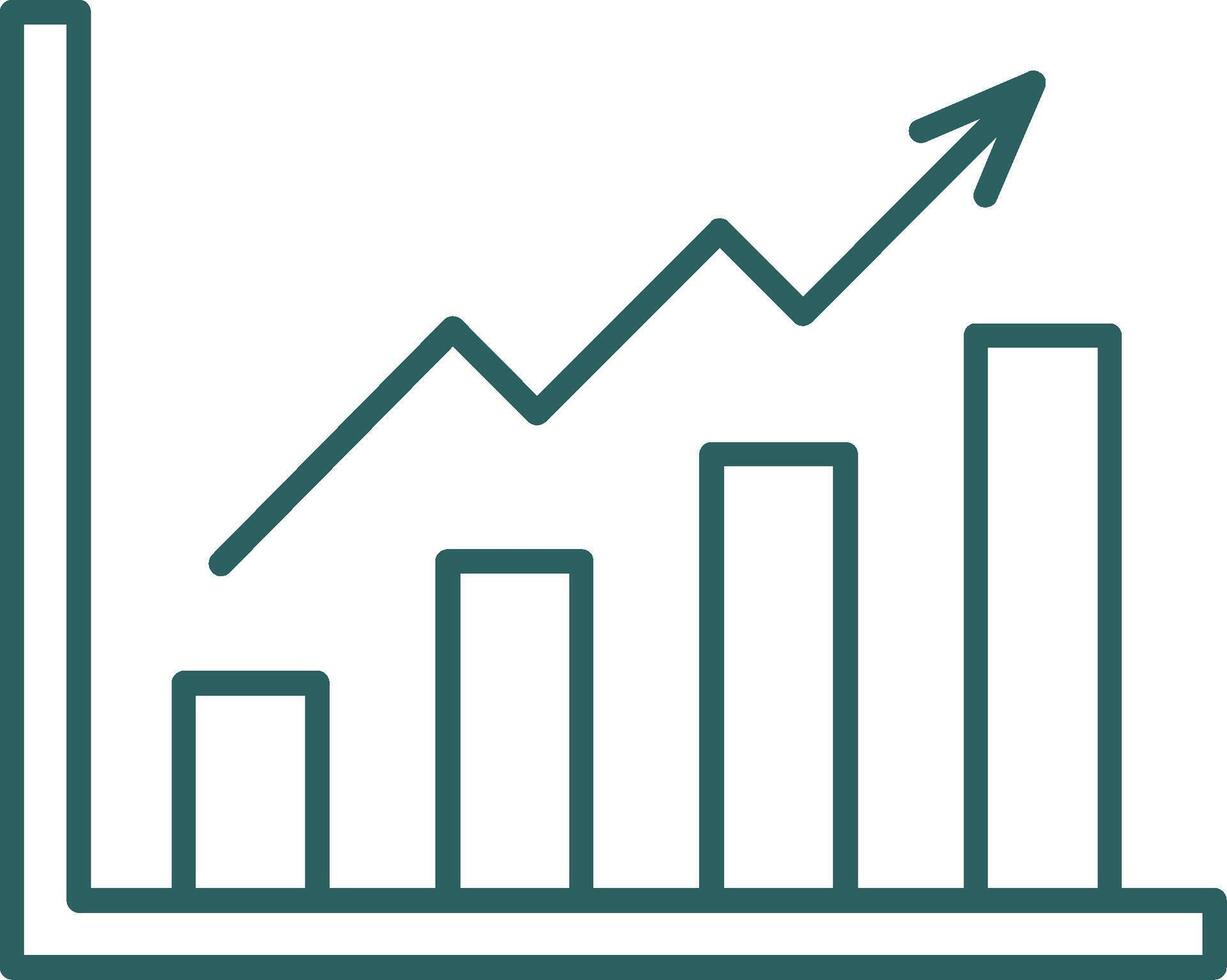 Growth Graph Line Gradient Icon vector