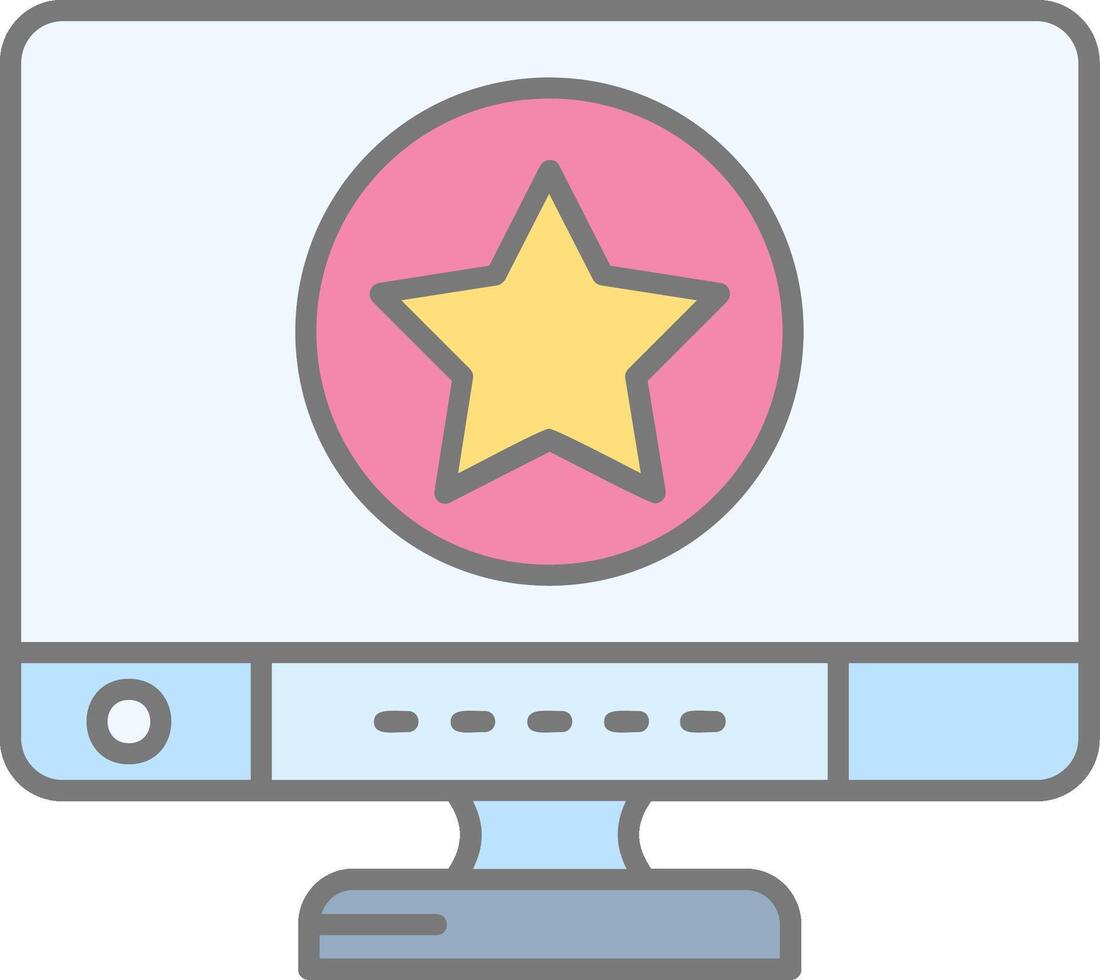 Star Line Filled Light Icon vector