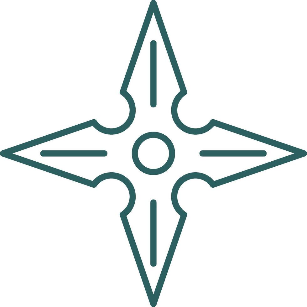 Shuriken Line Gradient Icon vector