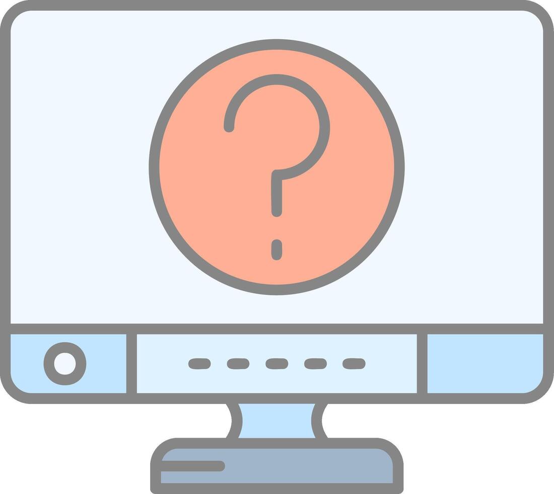 Question Line Filled Light Icon vector