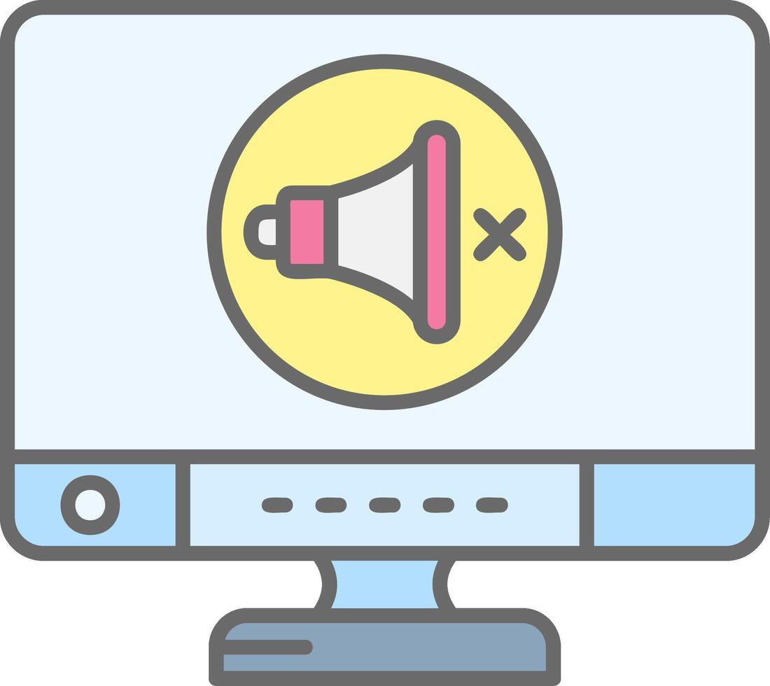 Mute Line Filled Light Icon vector