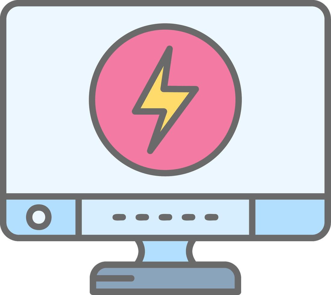 Energy Line Filled Light Icon vector
