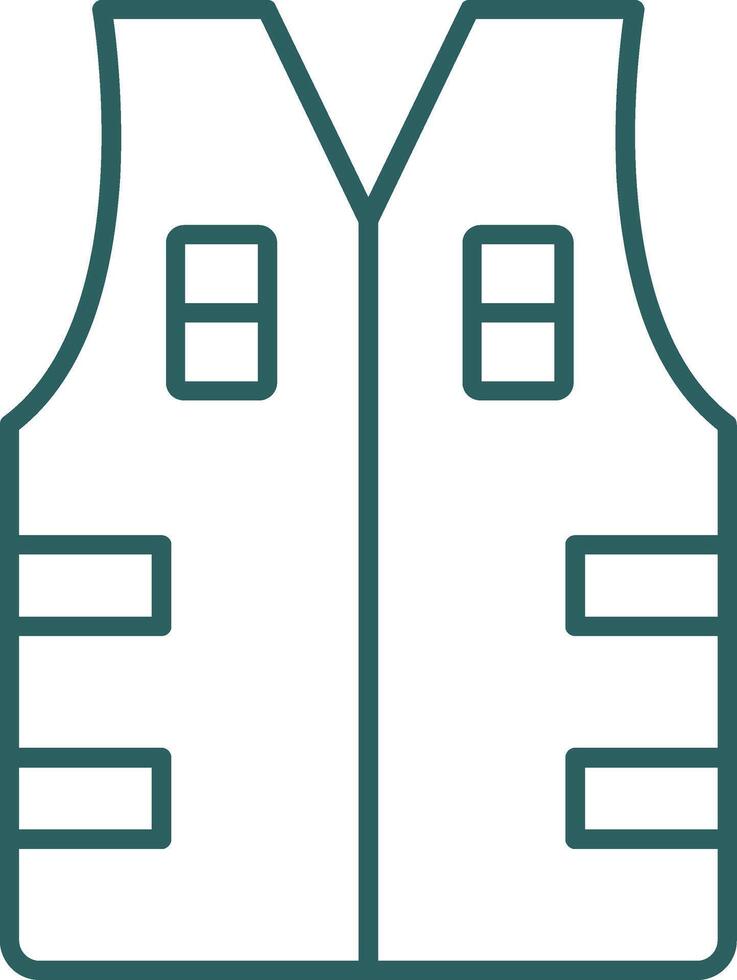 Bullet Proof Vest Line Gradient Icon vector