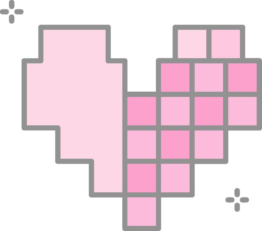 Pixel Line Filled Light Icon vector