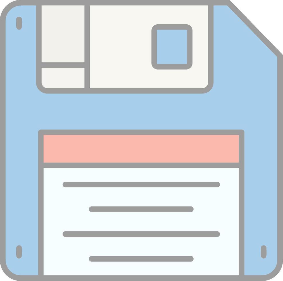 Floppy disk Line Filled Light Icon vector