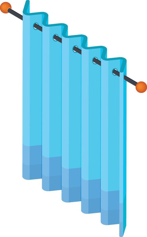 Isometric Curtains Hanging on a Rod vector