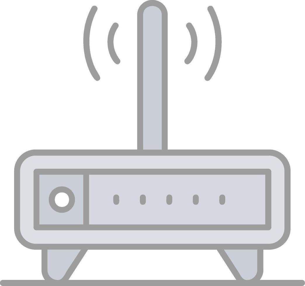 Modem Line Filled Light Icon vector