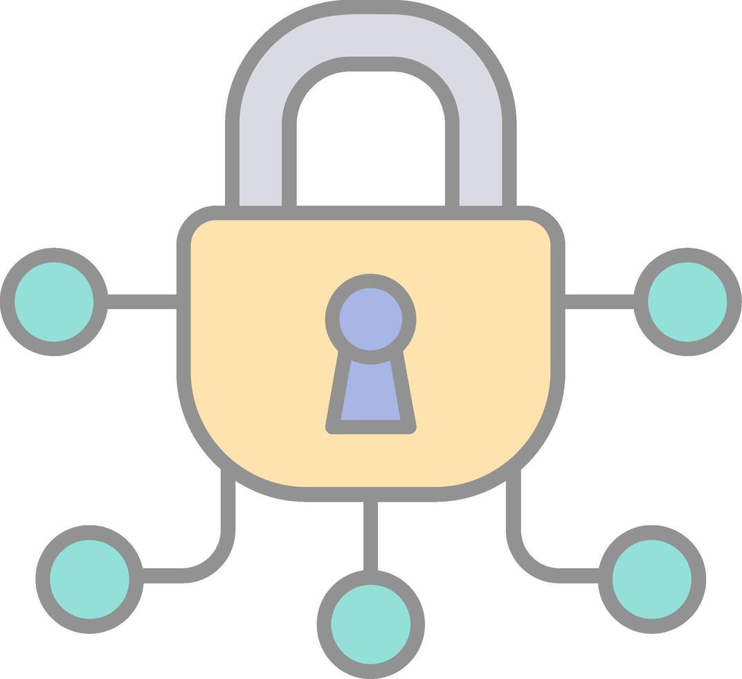 Safe Line Filled Light Icon vector