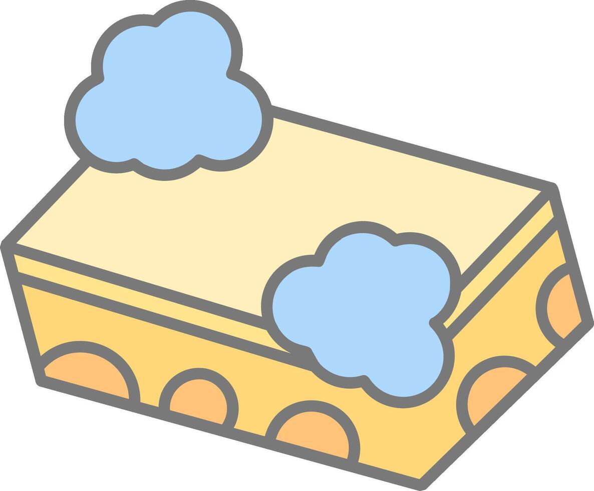 Sponge Line Filled Light Icon vector