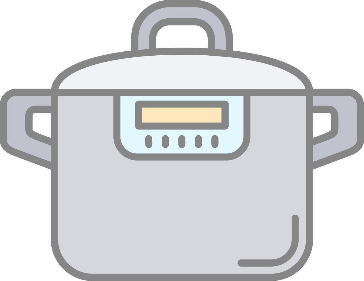 Pressure cooker Line Filled Light Icon vector