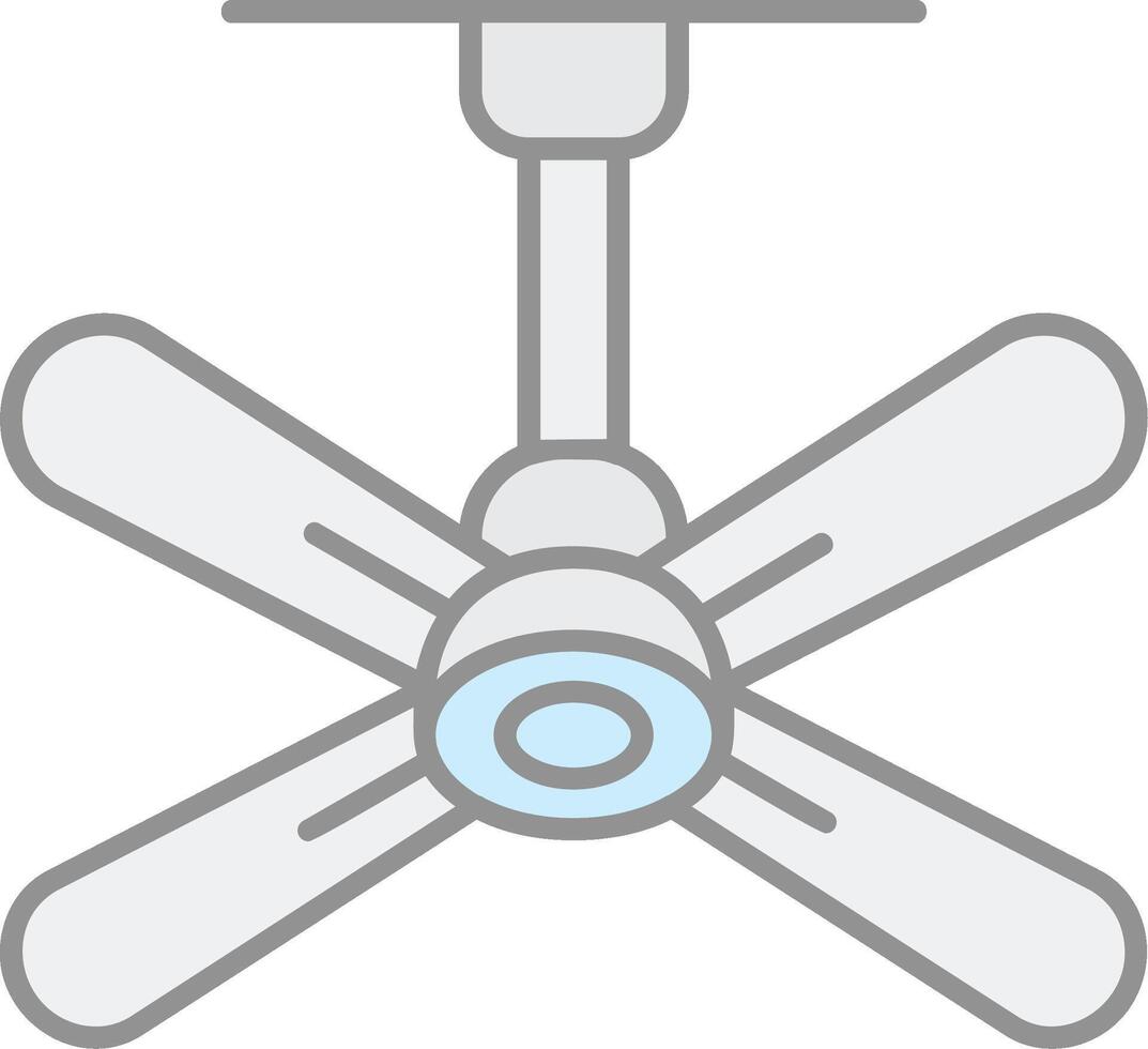 Fan Line Filled Light Icon vector