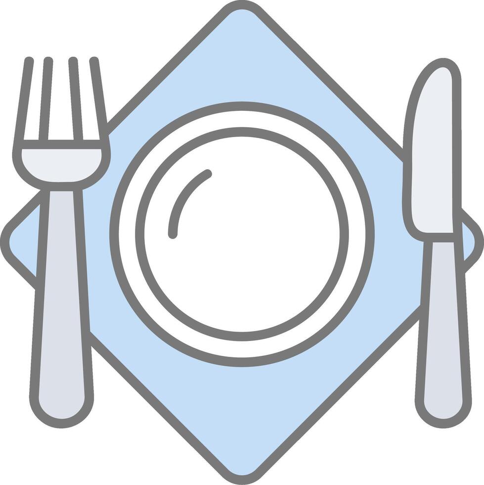 Cutlery Line Filled Light Icon vector