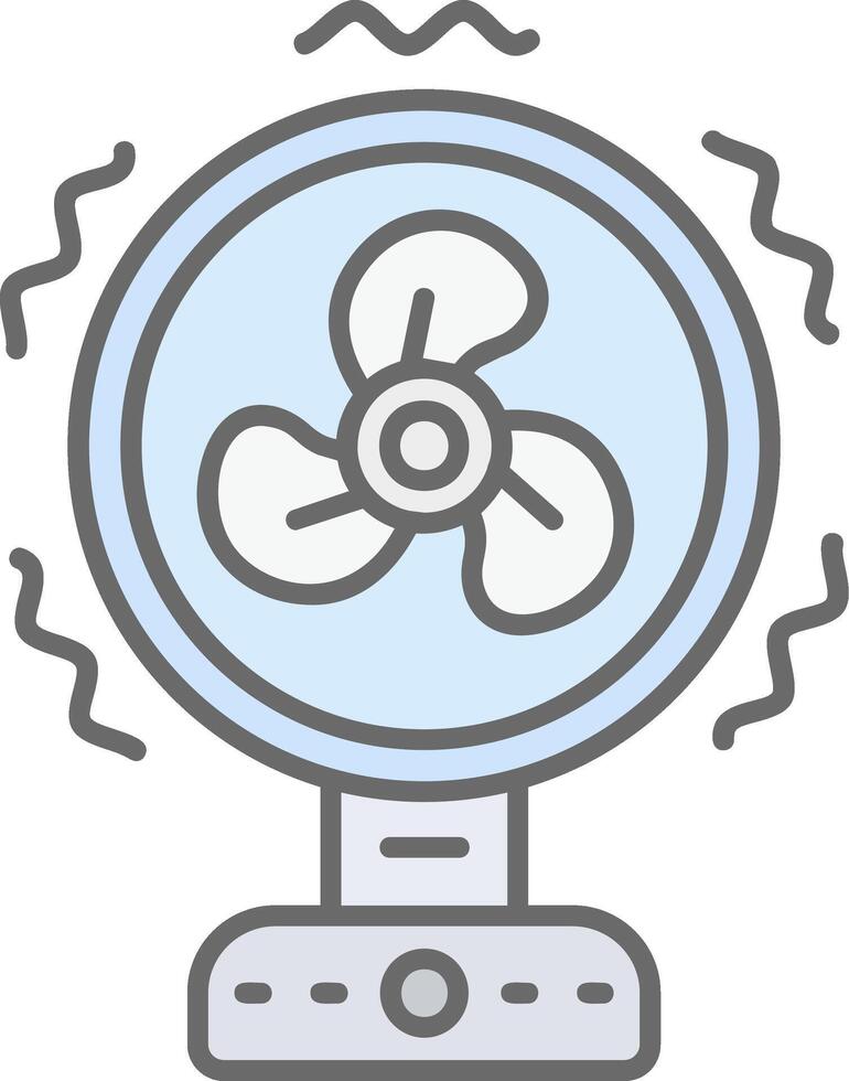 ventilador línea lleno ligero icono vector