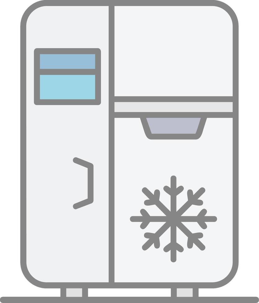 refrigerador línea lleno ligero icono vector