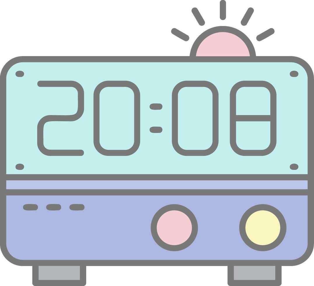 Alarm clock Line Filled Light Icon vector