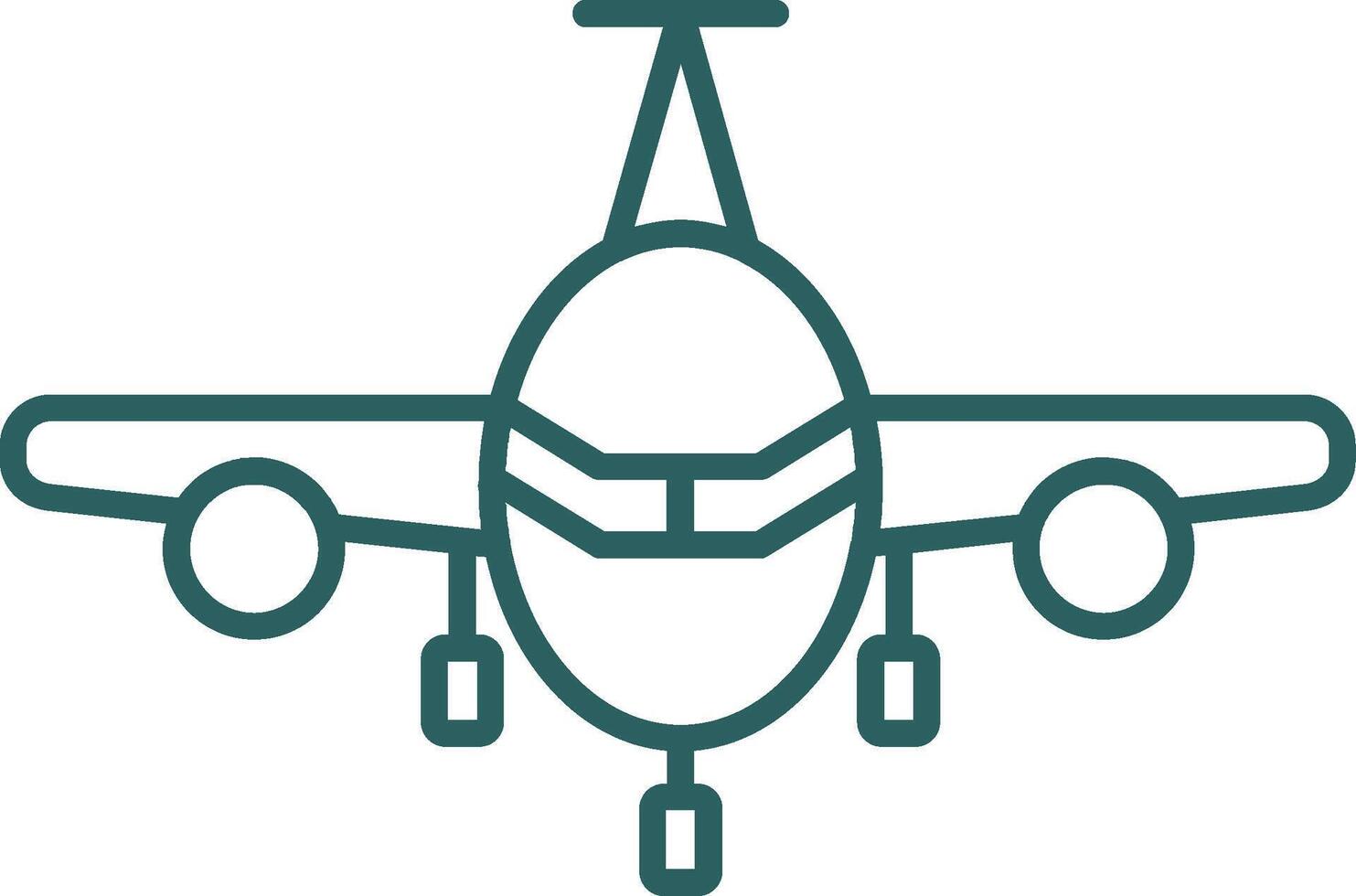 icono de gradiente de línea de avión vector