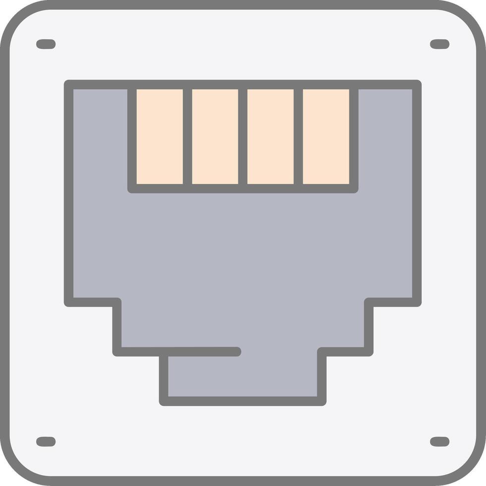 Ethernet Line Filled Light Icon vector